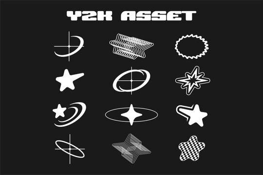 y2k assets design vector template download