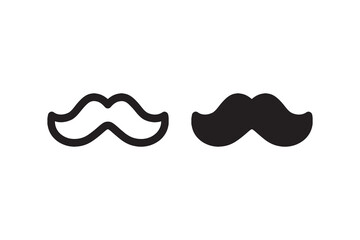 Simple black and white mustache icons on white background.