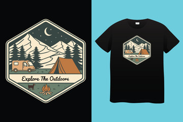 Eco-Friendly Winter Conservation T-Shirt Design with Evergreen Graphics and Snowflakes