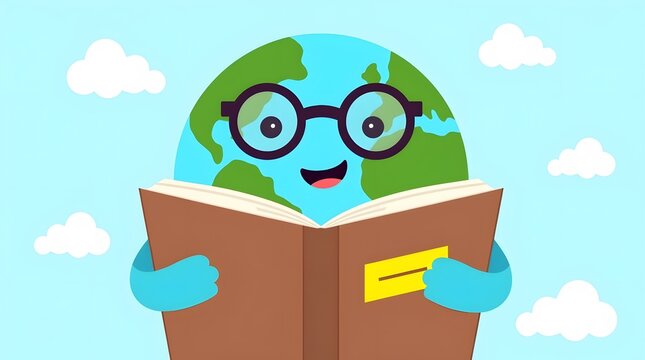 Illustration for World Literacy Day, promoting reading and education. Best for educational materials, social media posts, and celebrating literacy.
