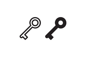 Minimalist black and white key icons in simple design.