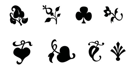 Set of Elegant Decorative Floral Silhouettes | Vector Ornaments and Design Elements for Invitations, Cards, and Wedding Decor