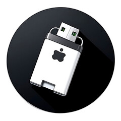 High-Resolution 3D Render of a White Apple USB Flash Drive