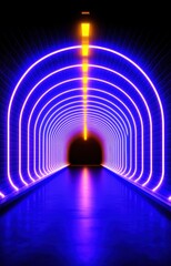 Fototapeta premium Abstract glowing blue tunnel 