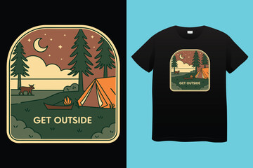 Set of vector vintage logos for the camping theme. Perfect for posters, apparel, T-shirt design and many other. Layered