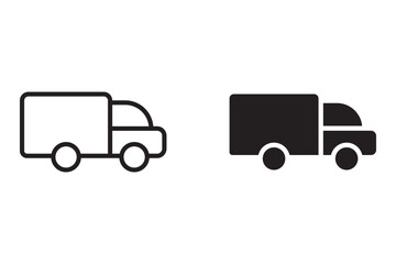 Truck icon set. truck vector icon. Truck icon outline. Car icon outline. Types of freight transportation