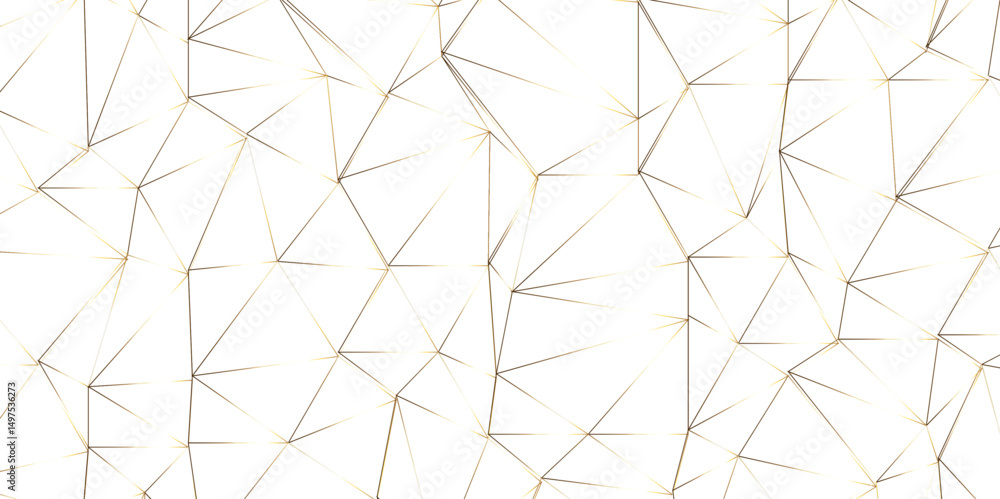Poster abstract of simple golden line triangle pattern geometric background. seamless geometric polygonal r