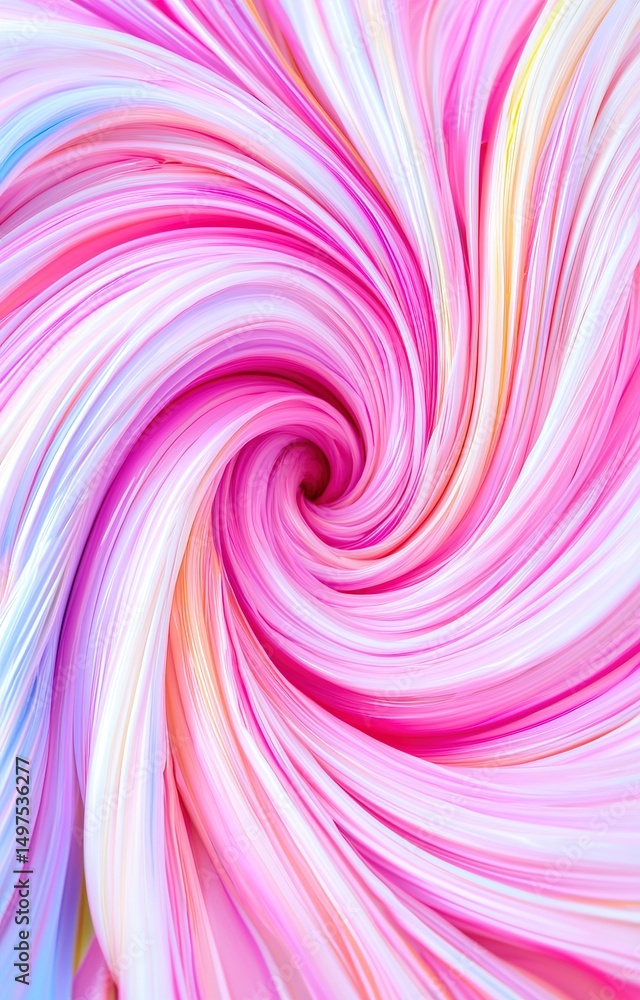 Wall mural abstract colourful macro photo with a twirl effect isolated background