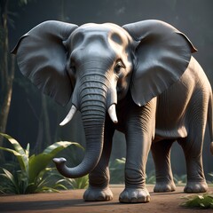 Fototapeta premium Thai alphabet, elephant, letter design, animal-shaped letters, large animal, trunk, ears, wild animal, creative typography