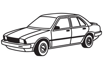 Classic Sports Car Clipart Design
Black and White Vehicle Outline Drawing
Retro Coupe Illustration for Auto Projects