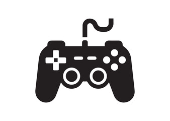 Gamepad Icon, Gamepad Silhouette Black Vector White Background