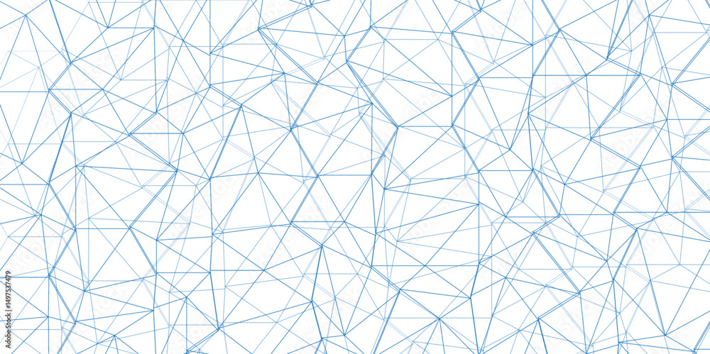 Poster abstract of simple blue line triangle pattern geometric background. seamless geometric polygonal rep
