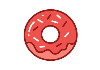 Minimalist Red Food Icon Collection – White Background