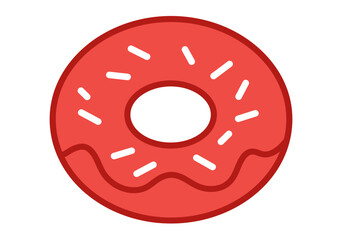 Minimalist Red Food Icon Collection – White Background