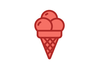 Minimalist Red Food Icon Collection – White Background