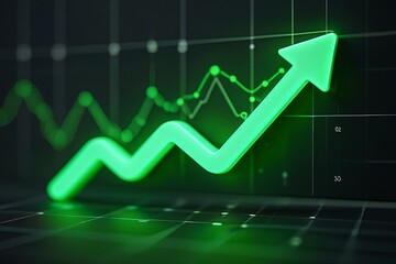 Green Arrow Upward Trend Financial Growth Stock Market Chart