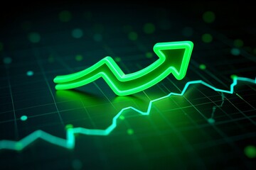 Green Arrow Upward Trend Financial Growth Stock Market Chart