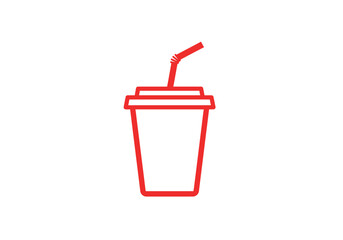 Minimalist Red Food Icon Collection – White Background