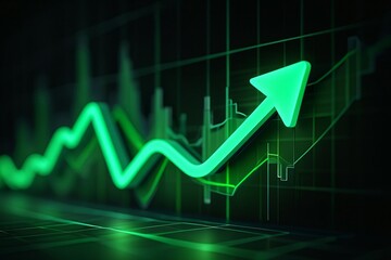 Green Arrow Upward Trend Financial Growth Stock Market Chart