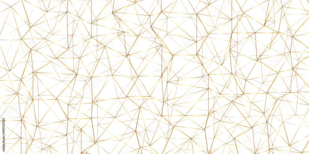 Aufkleber abstract of simple golden line triangle pattern geometric background. seamless geometric polygonal r