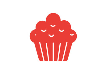 Minimalist Red Food Icon Collection – White Background