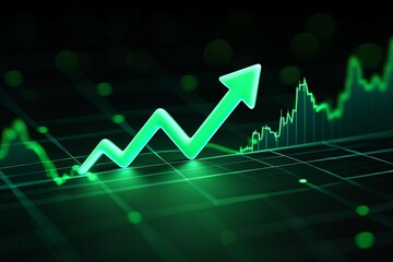 Green Arrow Upward Trend Financial Growth Stock Market Chart