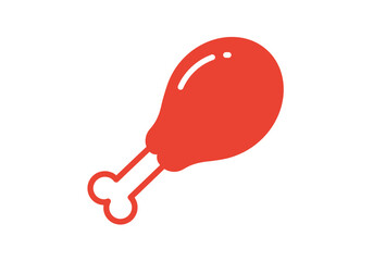 Minimalist Red Food Icon Collection – White Background
