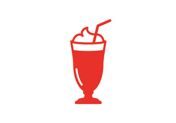 Minimalist Red Food Icon Collection – White Background