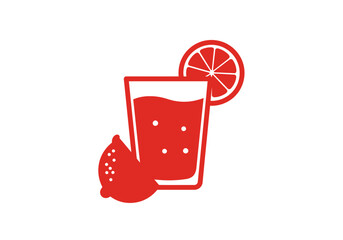 Minimalist Red Food Icon Collection – White Background