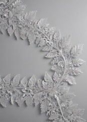 Silver leaf lace border, delicate, intricate pattern on soft backdrop,  floral,  background texture