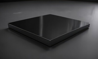 Sleek black aluminum, mirror-like finish  Polished industrial surface ,  still life,  sleek