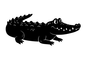 Stylized Black Animal Silhouettes with Expressive Features on White Background – Vector Art Set