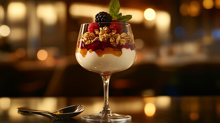 Parfait with Yogurt, Granola, and Berries