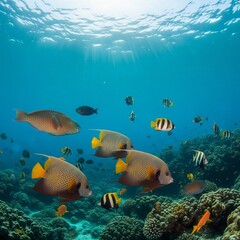 Fototapeta premium coral reef with fish