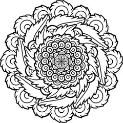 Beautiful floral pattern mandala art isolated on a white background