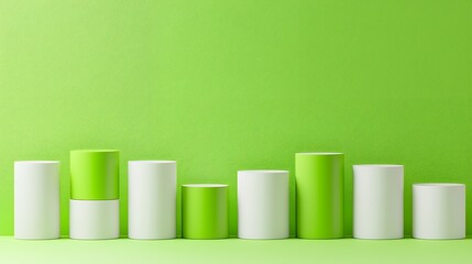 Cylinder Podium on Green Background