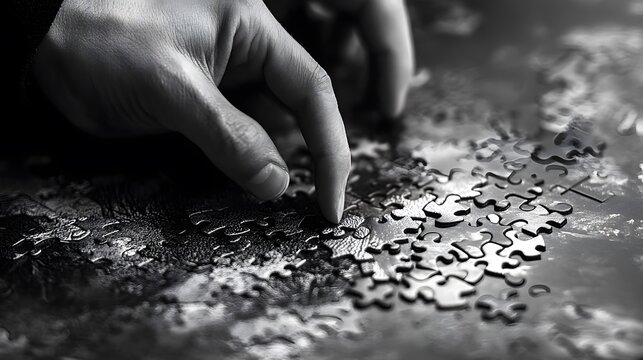 37. A black and white puzzle coming to life with color