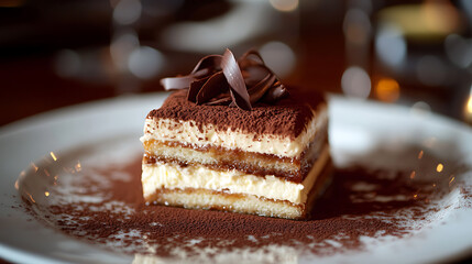 Tiramisu Dessert with Chocolate Shavings