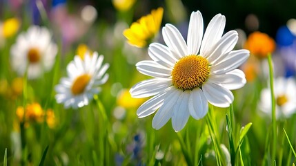Fototapeta premium Daisy in a Field of Flowers