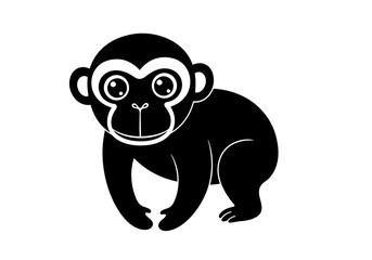 Stylized Black Animal Silhouettes with Expressive Features on White Background – Vector Art Set