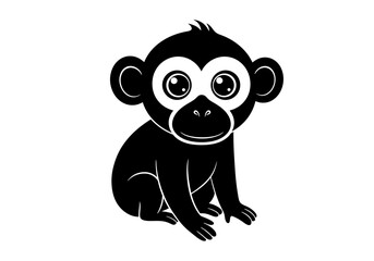 Stylized Black Animal Silhouettes with Expressive Features on White Background – Vector Art Set