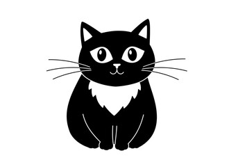 Stylized Black Animal Silhouettes with Expressive Features on White Background – Vector Art Set