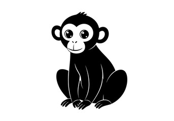 Stylized Black Animal Silhouettes with Expressive Features on White Background – Vector Art Set