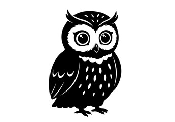 Stylized Black Animal Silhouettes with Expressive Features on White Background – Vector Art Set