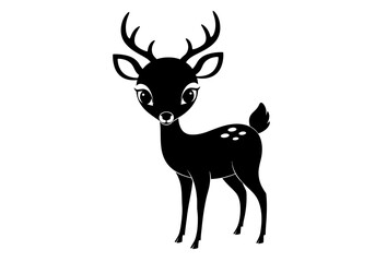 Stylized Black Animal Silhouettes with Expressive Features on White Background – Vector Art Set