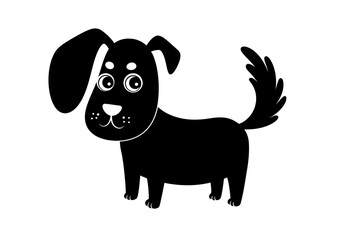 Stylized Black Animal Silhouettes with Expressive Features on White Background – Vector Art Set