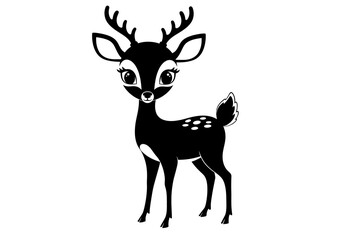 Stylized Black Animal Silhouettes with Expressive Features on White Background – Vector Art Set