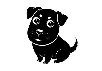 Stylized Black Animal Silhouettes with Expressive Features on White Background – Vector Art Set
