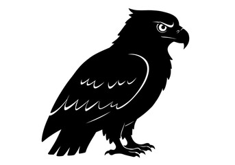 Stylized Black Animal Silhouettes with Expressive Features on White Background – Vector Art Set