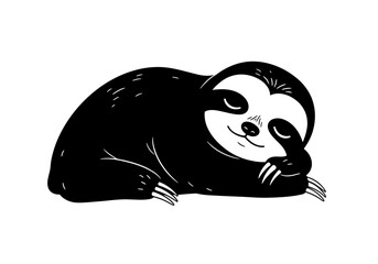 Stylized Black Animal Silhouettes with Expressive Features on White Background – Vector Art Set